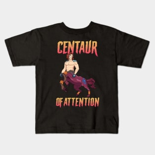 Funny Centaur of Attention Pun Greek Mythology Kids T-Shirt